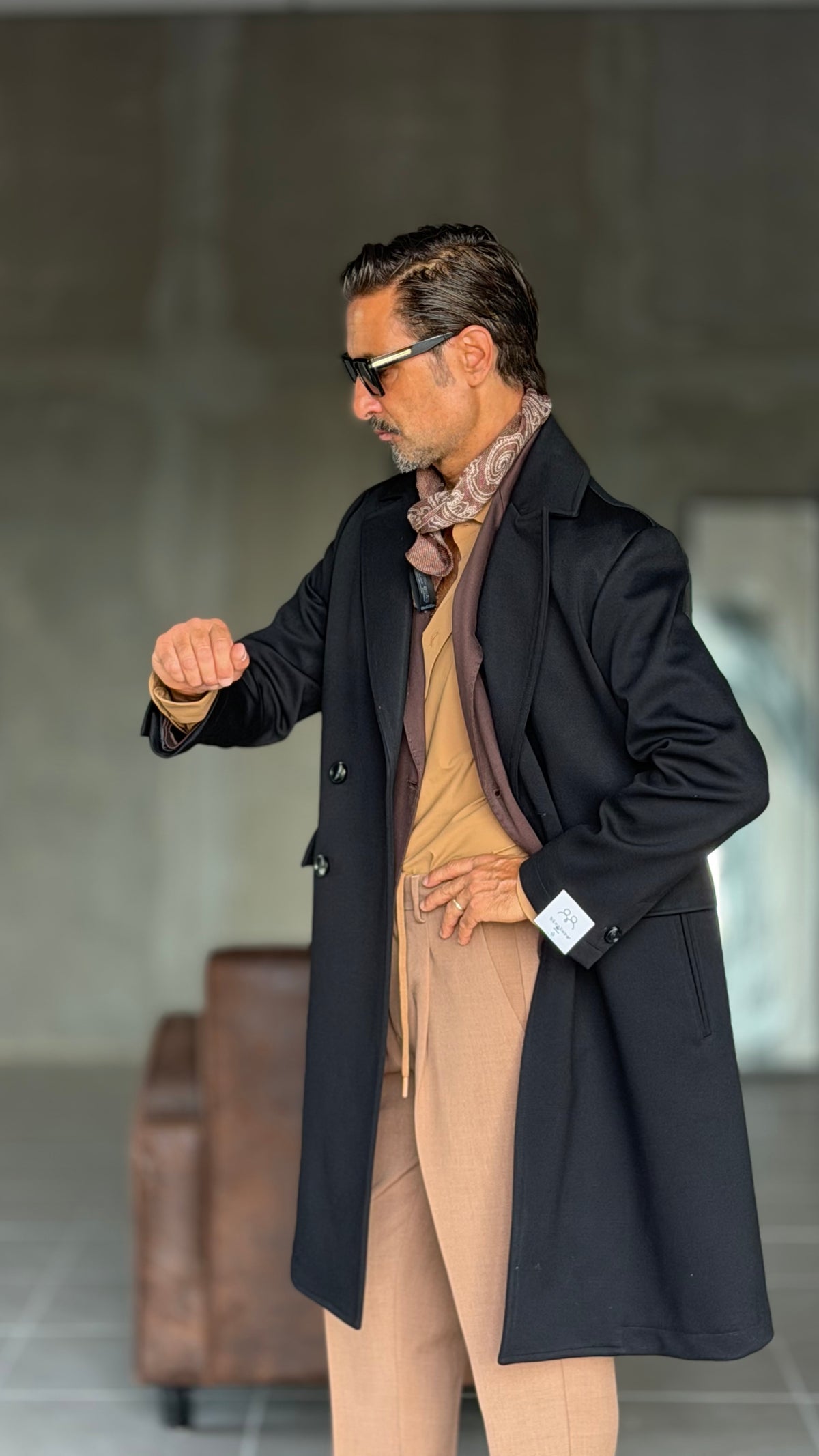 CAPPOTTO  DOPPIPETTO NERO OVER FIT  ALTATENSIONE