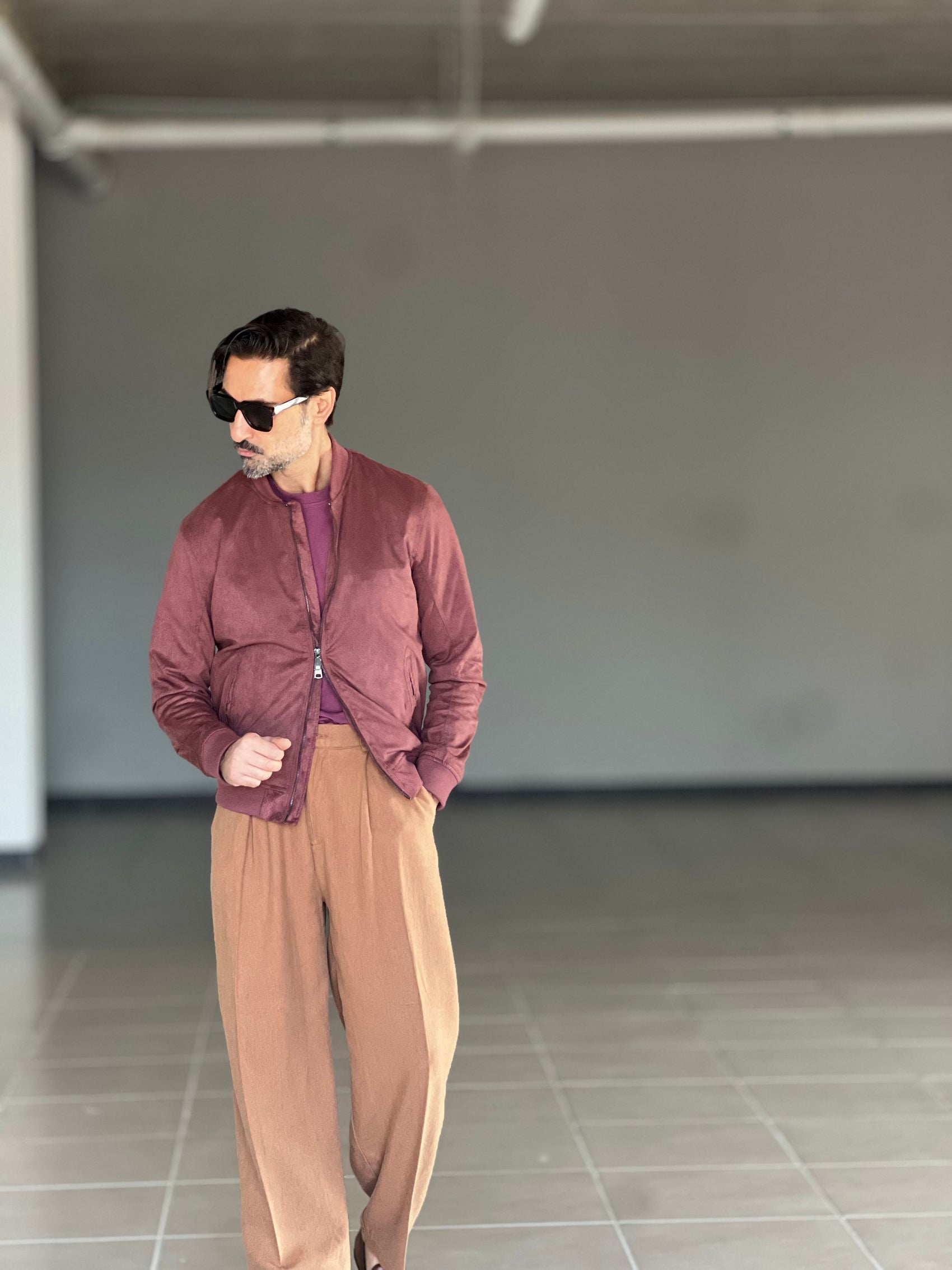 ECO-LEATHER BIKER WITH BLACK ON BLACK STUD