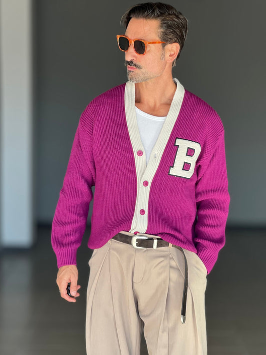 CARDIGAN PRUGNA  DERBY RICAMO B