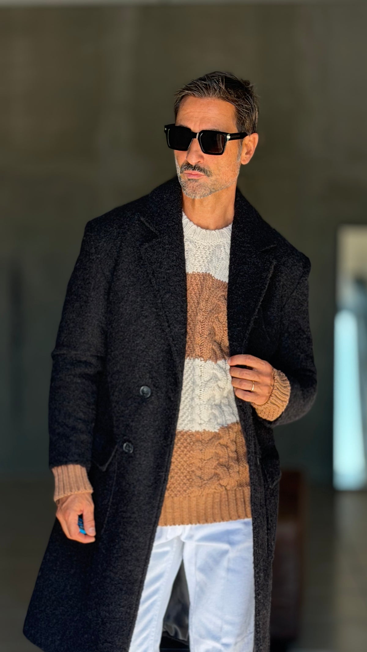 CAPPOTTO  DOPPIPETTO NERO OVER BL11 EFFETTO CASENTINO