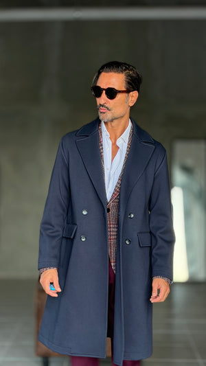 CAPPOTTO  DOPPIPETTO BLU OVER FIT  ALTATENSIONE