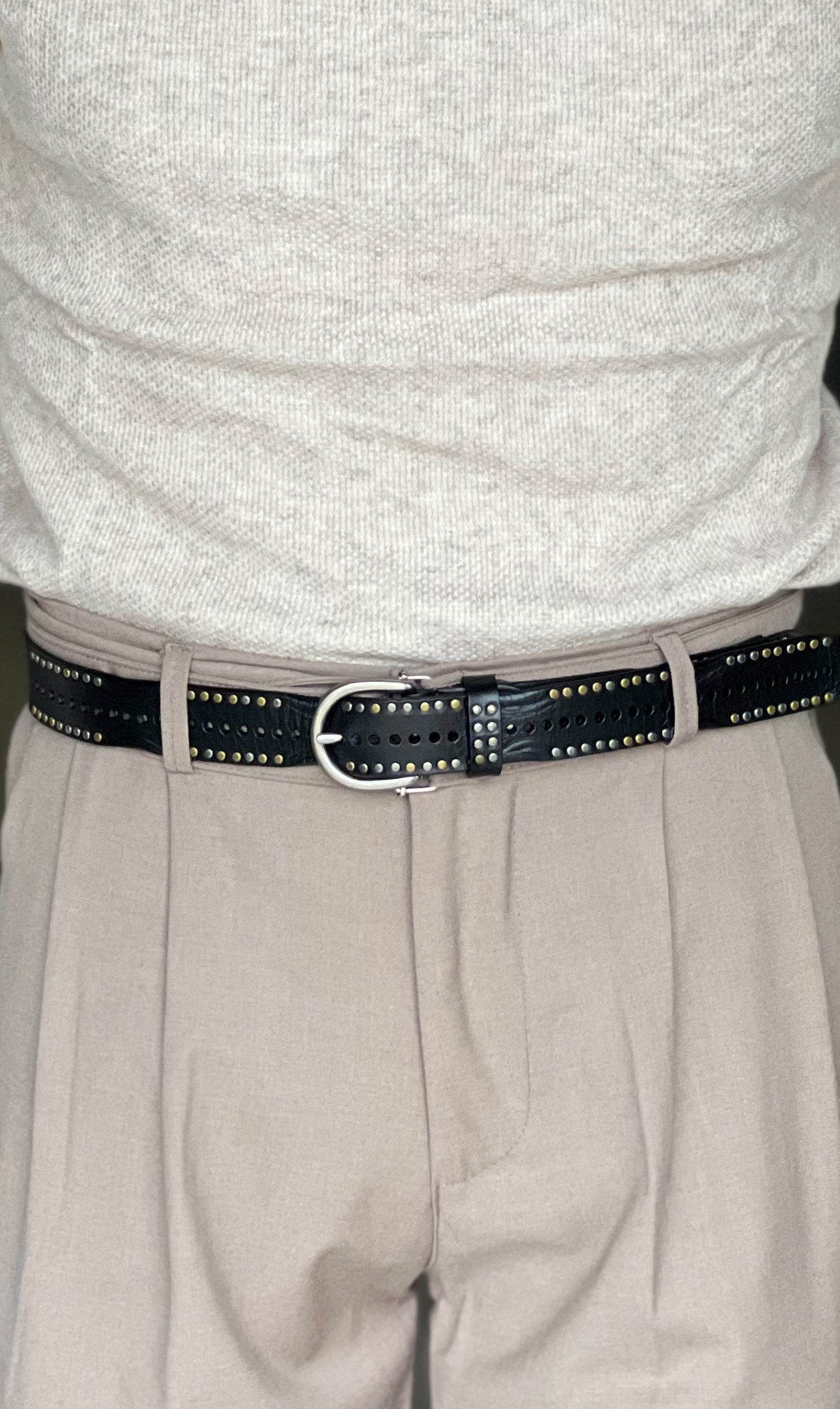 CINTURA  PELLE NERA VOMERO BORCHIA