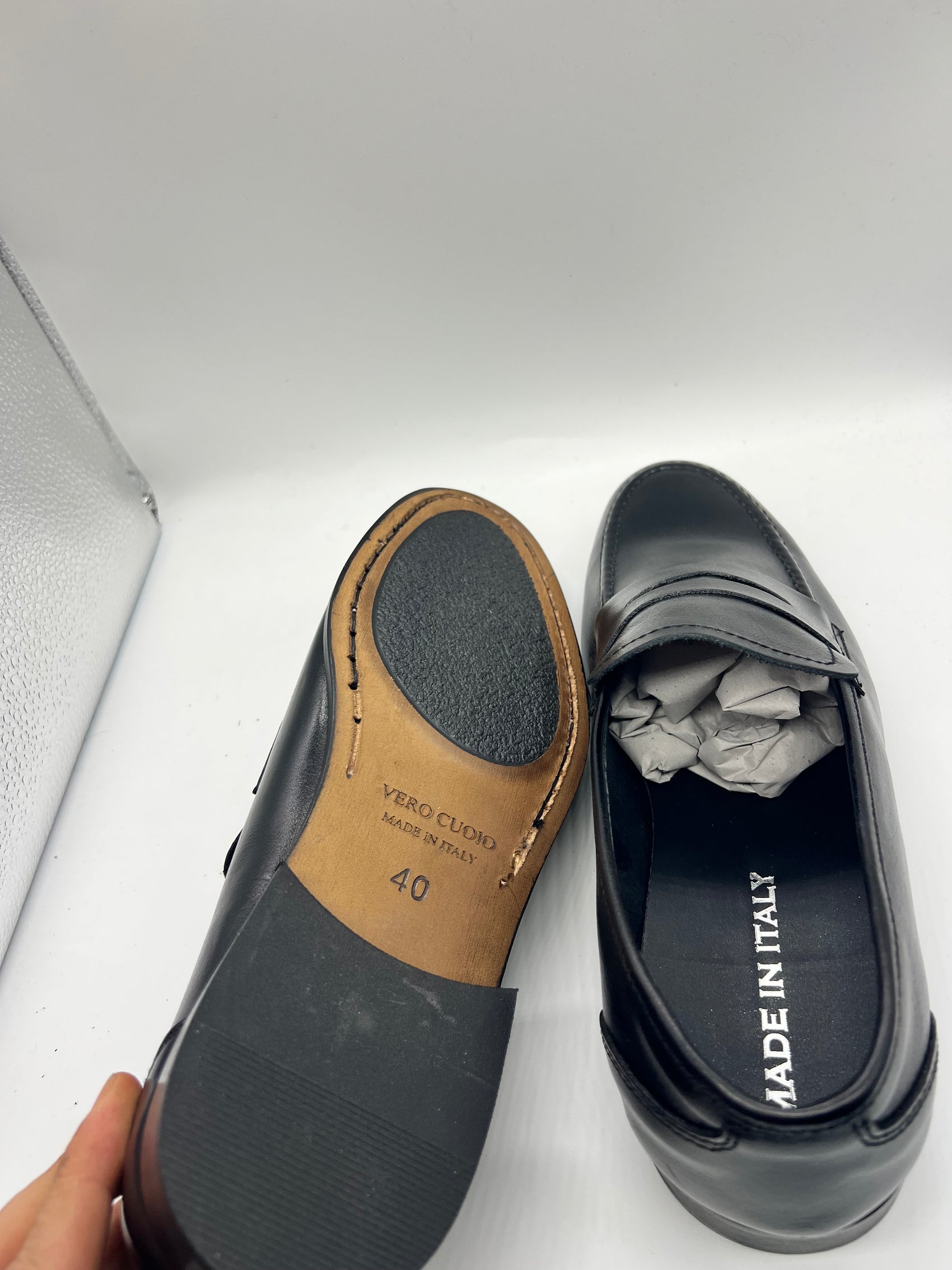 *MOCASSINO NERO  PELLE SPAZZOLATA