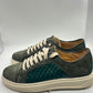 LEATHER AND SUEDE SNEAKERS WITH YELLOW CAP