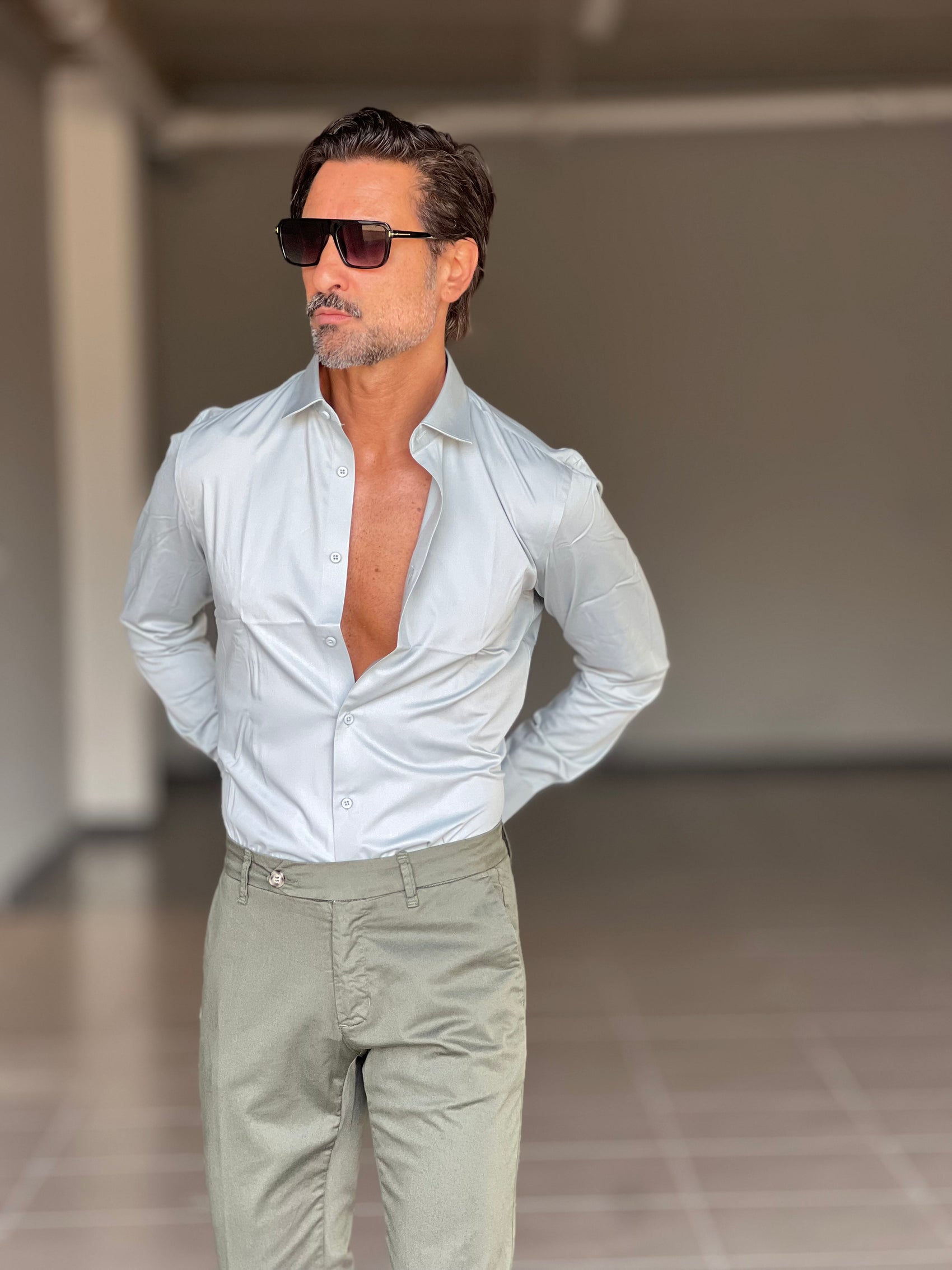 CAMICIA SALVIA  EFFETTO MAGLINA TELAMIRA