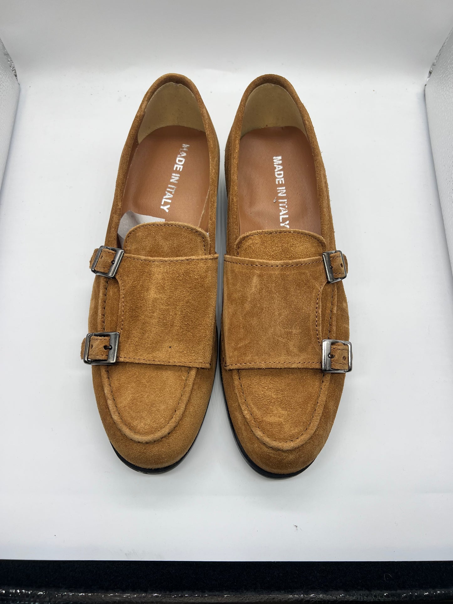 MOCASSINO CAMOSCIO CUOIO DOPPIAFIBBIA FONDO GOMMA