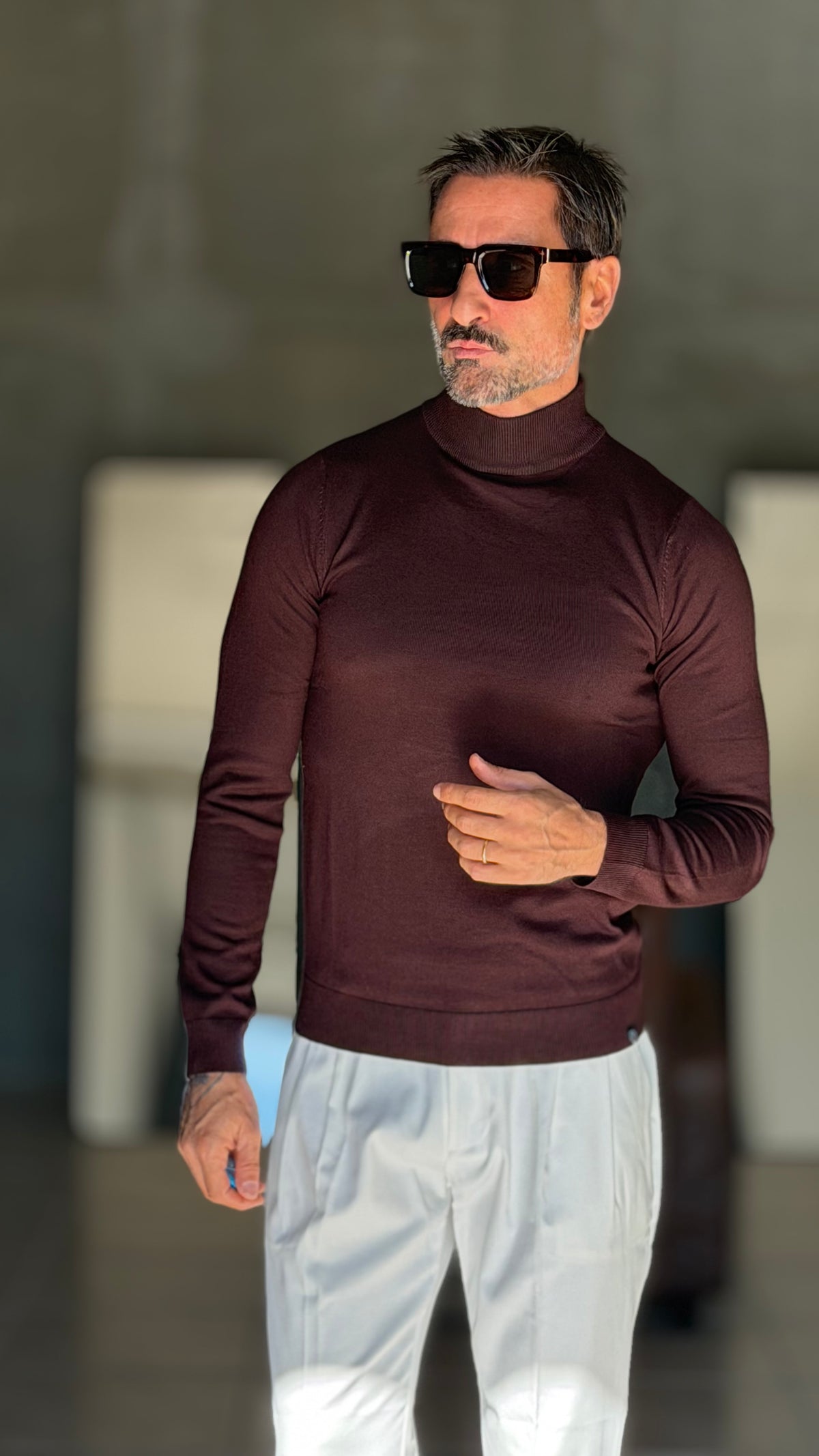 WHITE VISCOSE TROUSERS WITH REGULAR BOTTOM