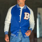 COLLEGE FELPA AZZURRO BICOLORE  B