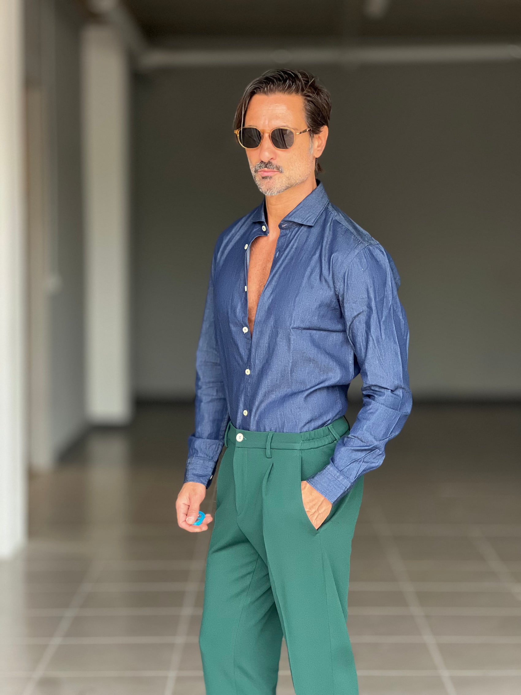 CAMICIA  DENIM LAVAGGIO SCURO. 00200
