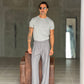 WHITE VISCOSE TROUSERS WITH REGULAR BOTTOM