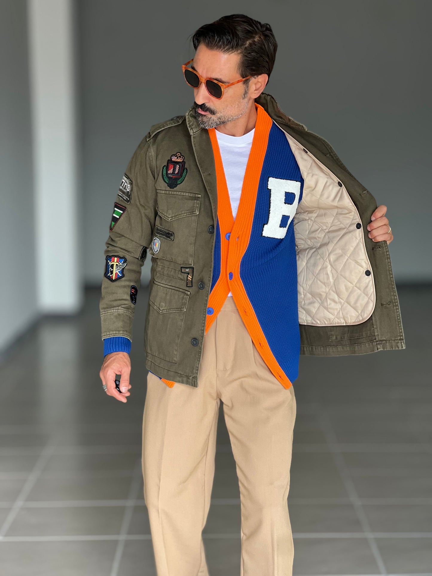 FILL JACKET VERDE PATCH IMBOTTITA  TASCHE