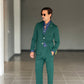 *ABITO VERDE MONOPETTO OPERATO PANTALONE MEZZAMOLLA 00200