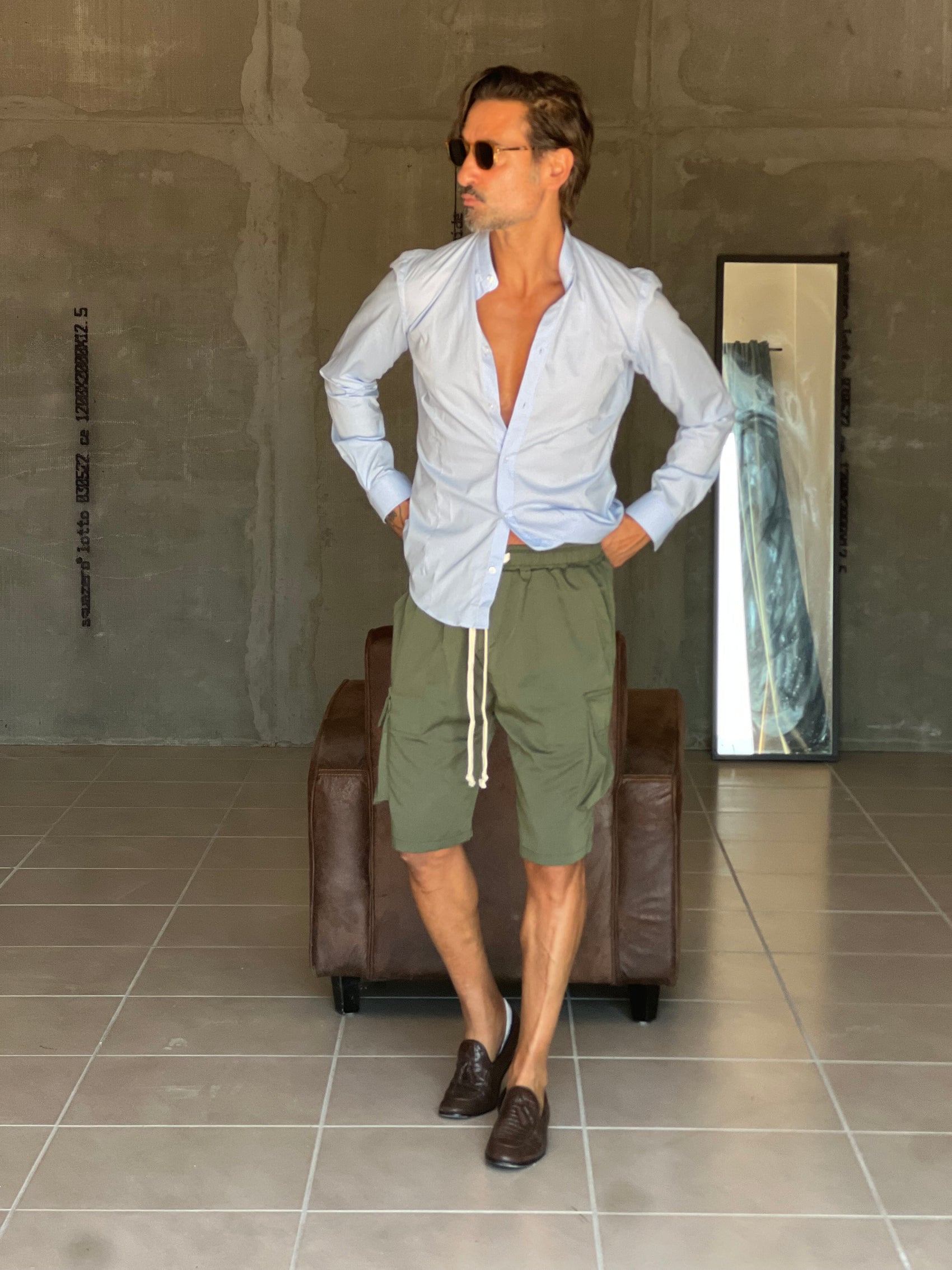 BERMUDA VERDE CARGO OVER FIT