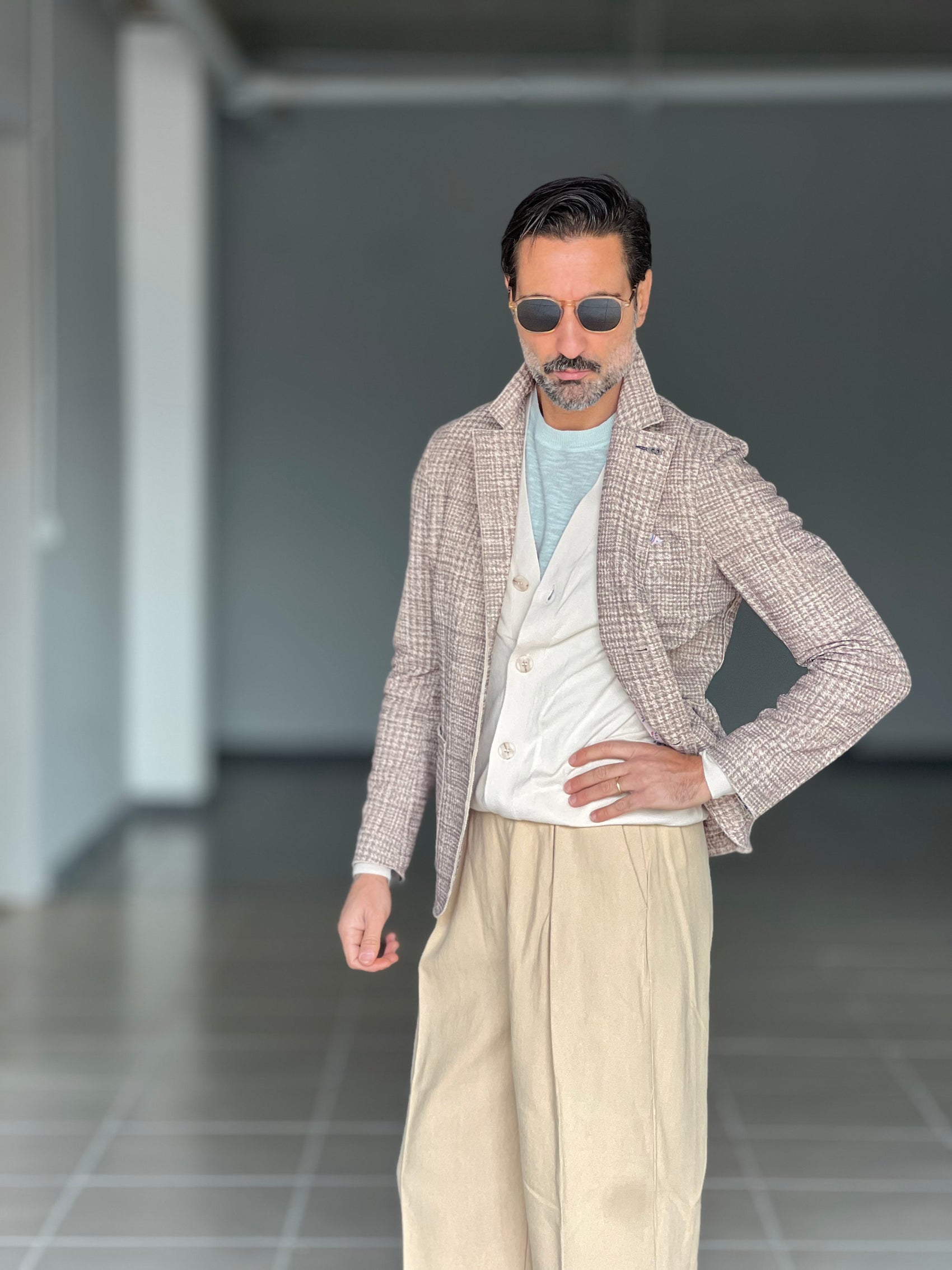 GIACCA KOON GALLES BEIGE E MORO