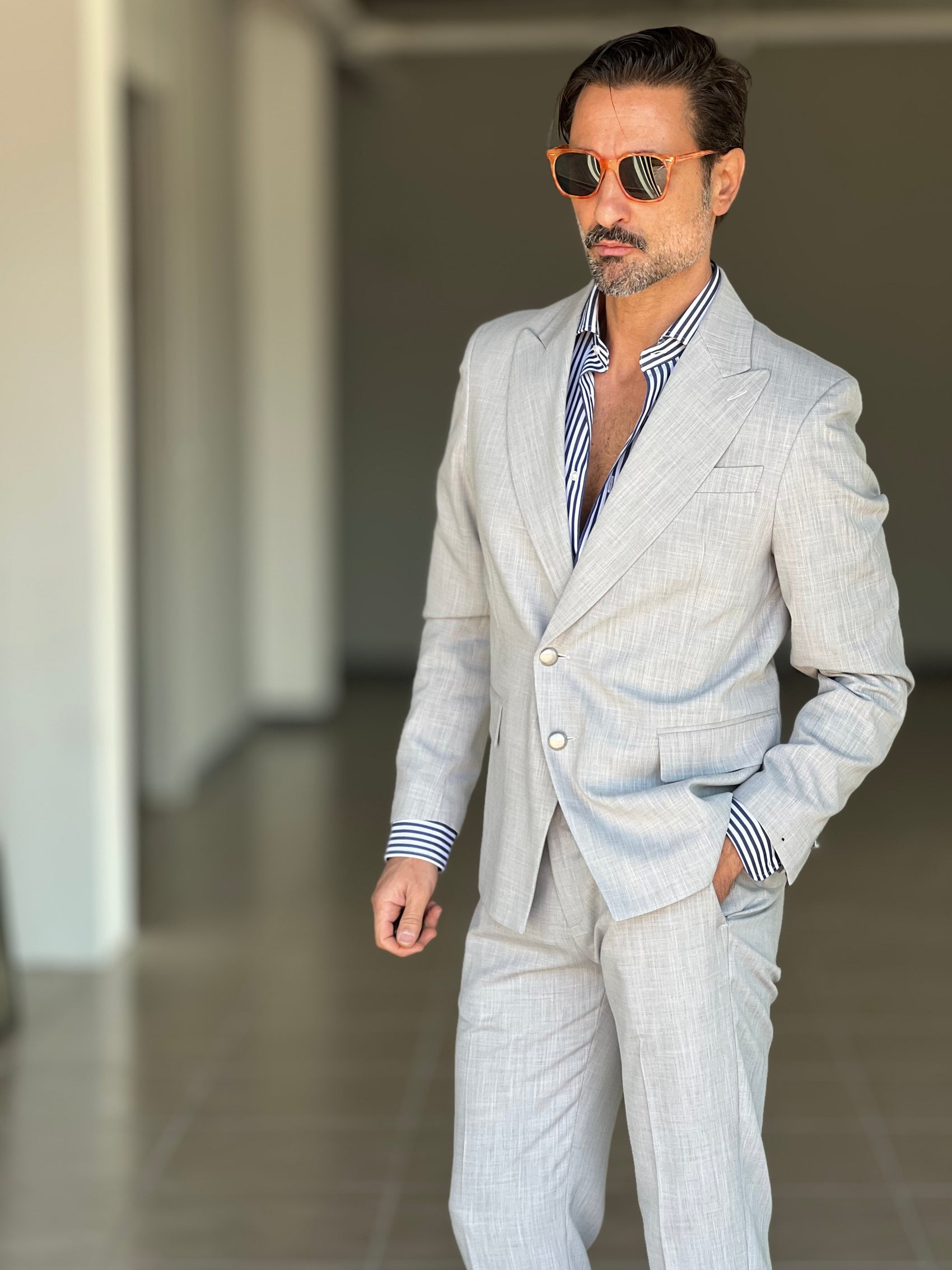 GIACCA GRIGIA  ALTATENSIONE PETTO A LANCIA MEZZO DOPPIOPETTO ( PUOI ABBINARLA AL PANTALONE CON IL CODICE 35 )