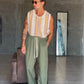 PANTALACCIO  VERDE MILITARE LINO