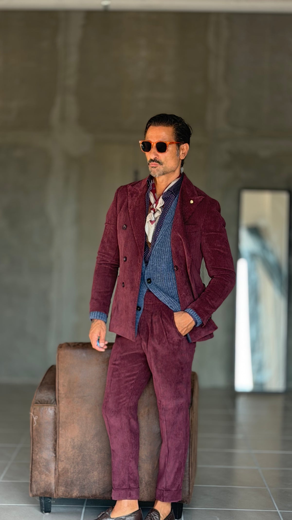 GIACCA DOPPIOPETTO VELLUTO ROCCIA PRUGNA  001 (ABBINABILE  AL PANTALONE VELLUTO PRUGNA OO1)