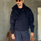GIUBBINO BLU   PANNO COLLO SCIARPA CROP