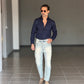 NEW.CAMICIA BLU    POPELINE DI COTONE STRECH
