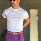 WHITE VISCOSE TROUSERS WITH REGULAR BOTTOM