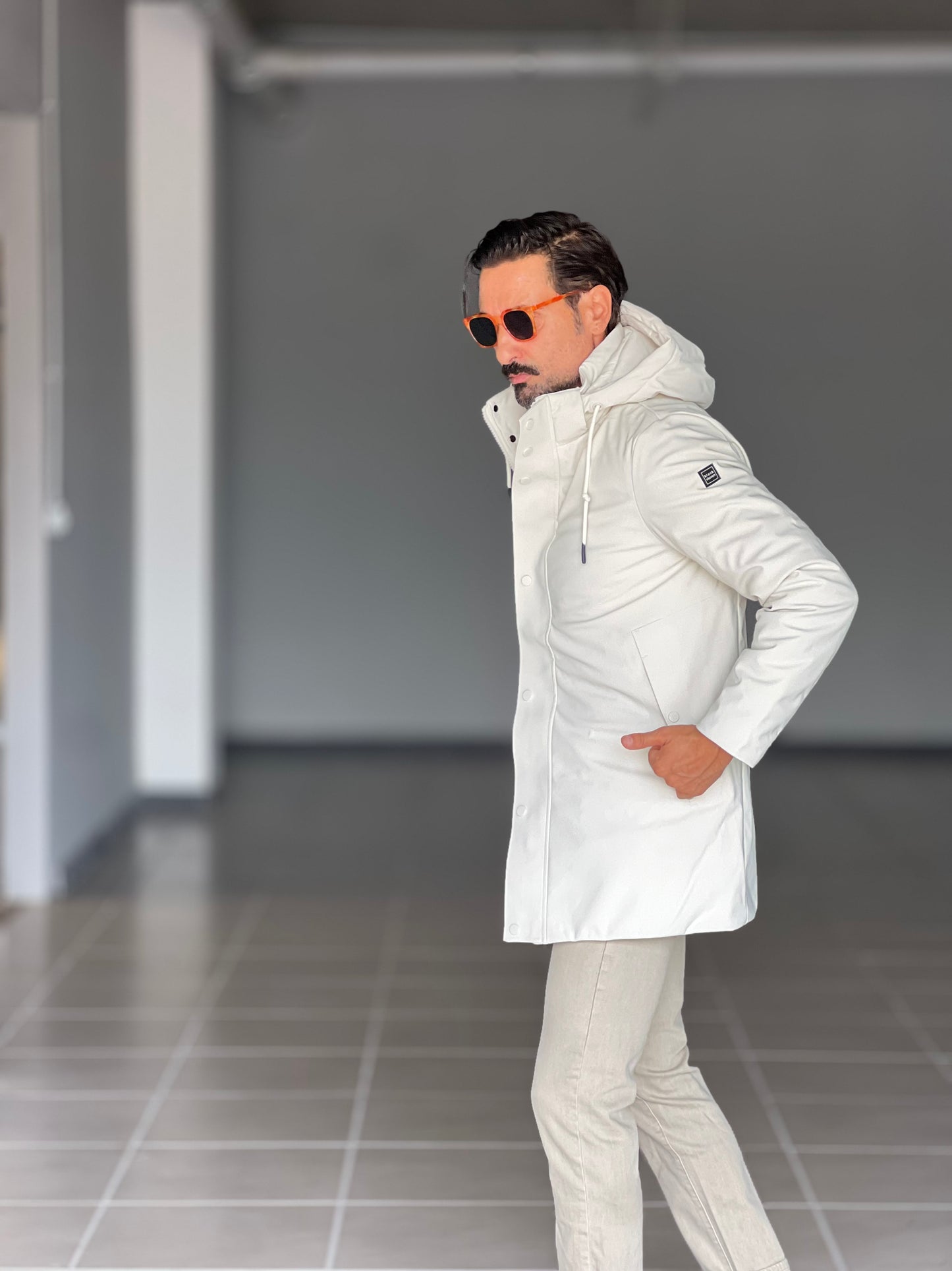 PARKA BL11 PANNA TESSUTO TECNICO