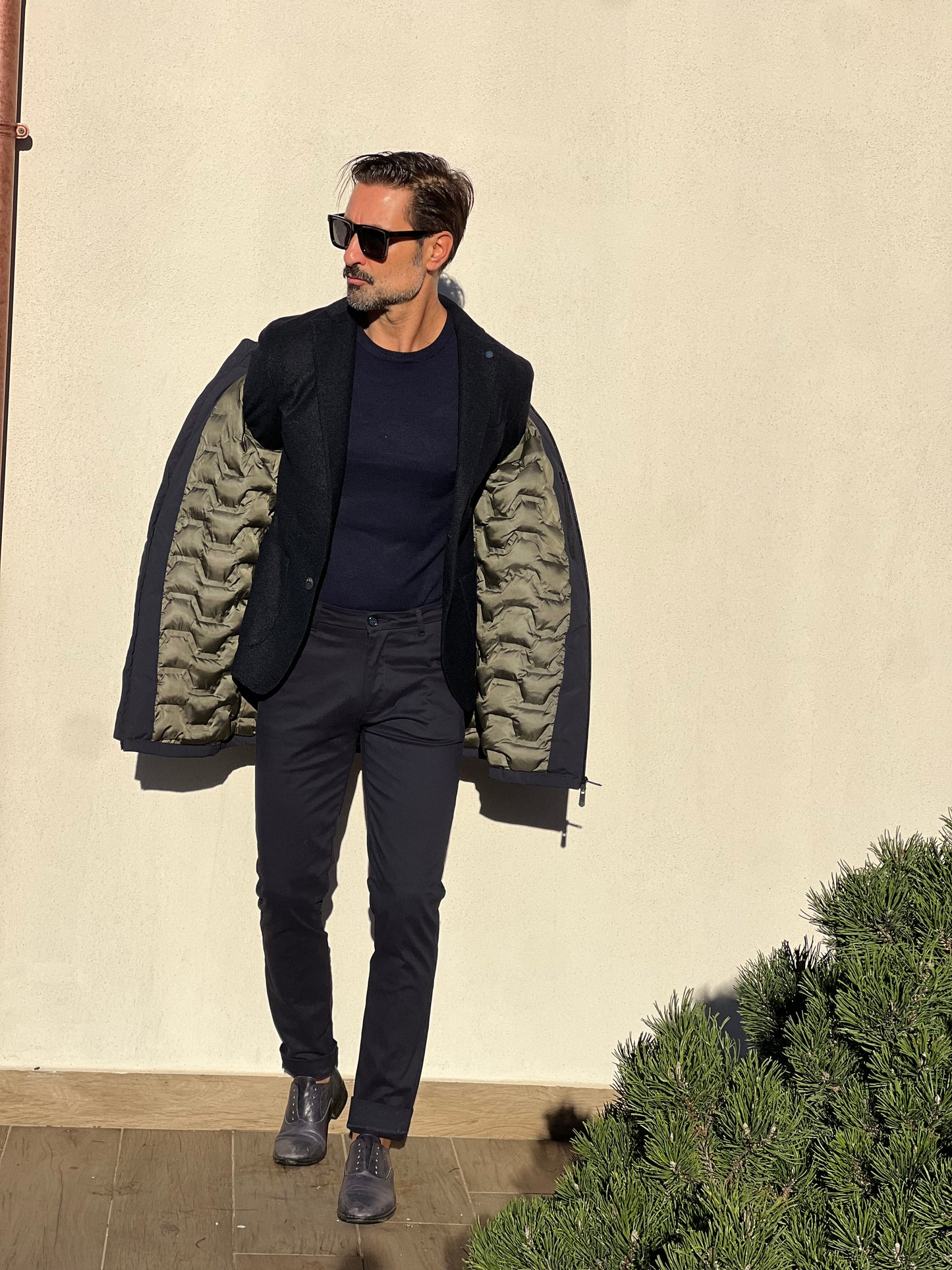 PARKA HAPPER  BLU TESSUTO TECNICO ZIP TERMOSALDATE