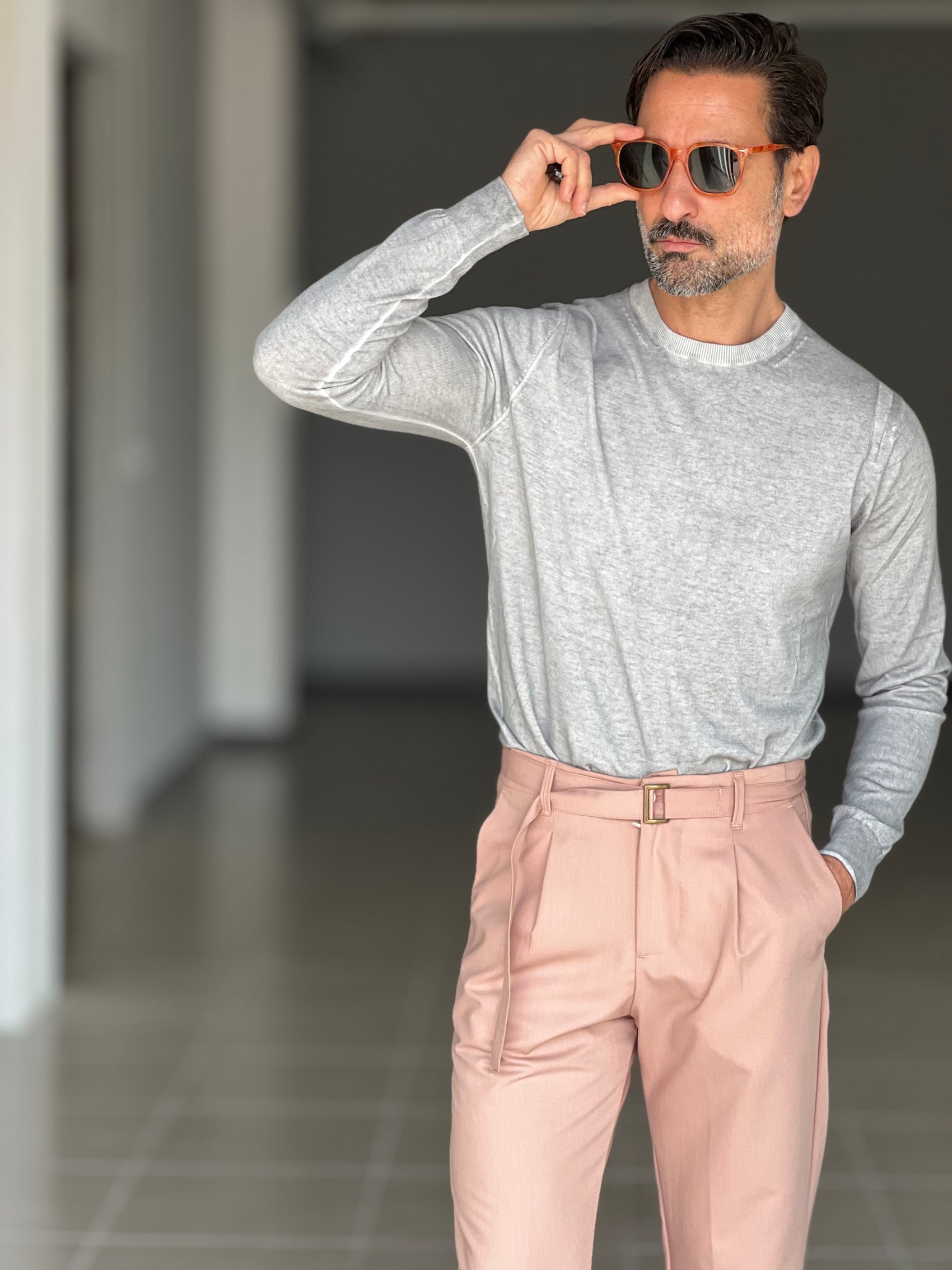 MAGLIA GRIGIA  COTONE TINTO NA FREDDO