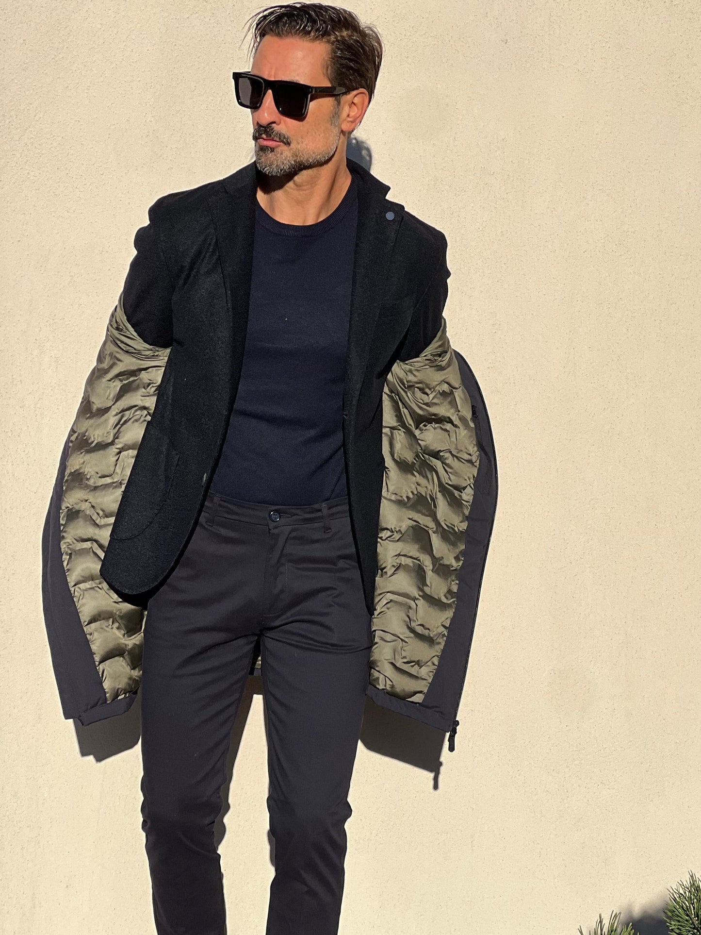 PARKA HAPPER  BLU TESSUTO TECNICO ZIP TERMOSALDATE
