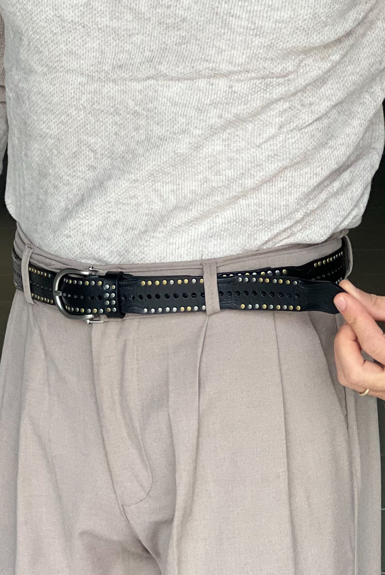 CINTURA  PELLE NERA VOMERO BORCHIA