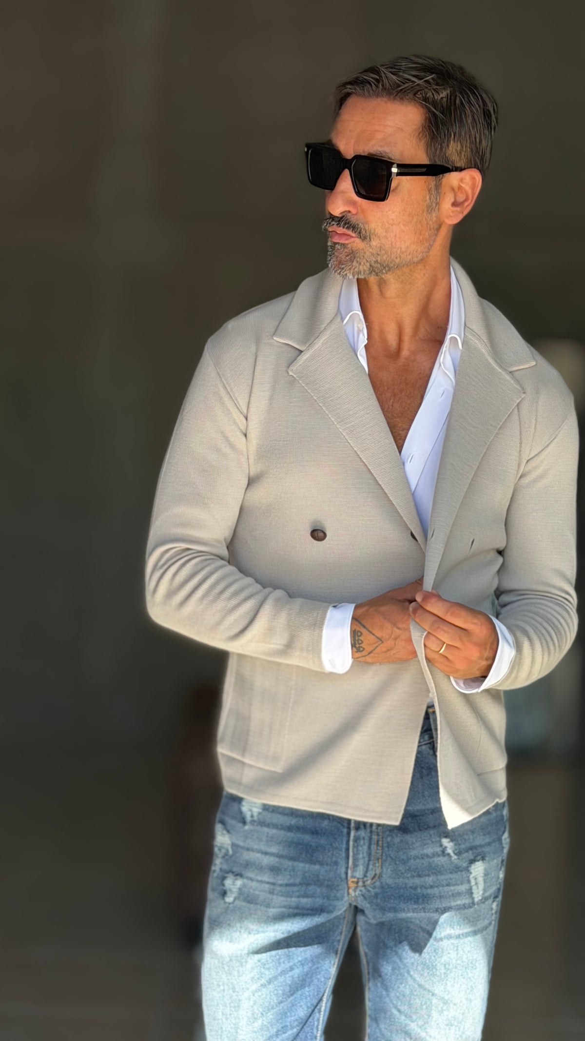 CARDIGAN BEIGE DOPPIOPETTO