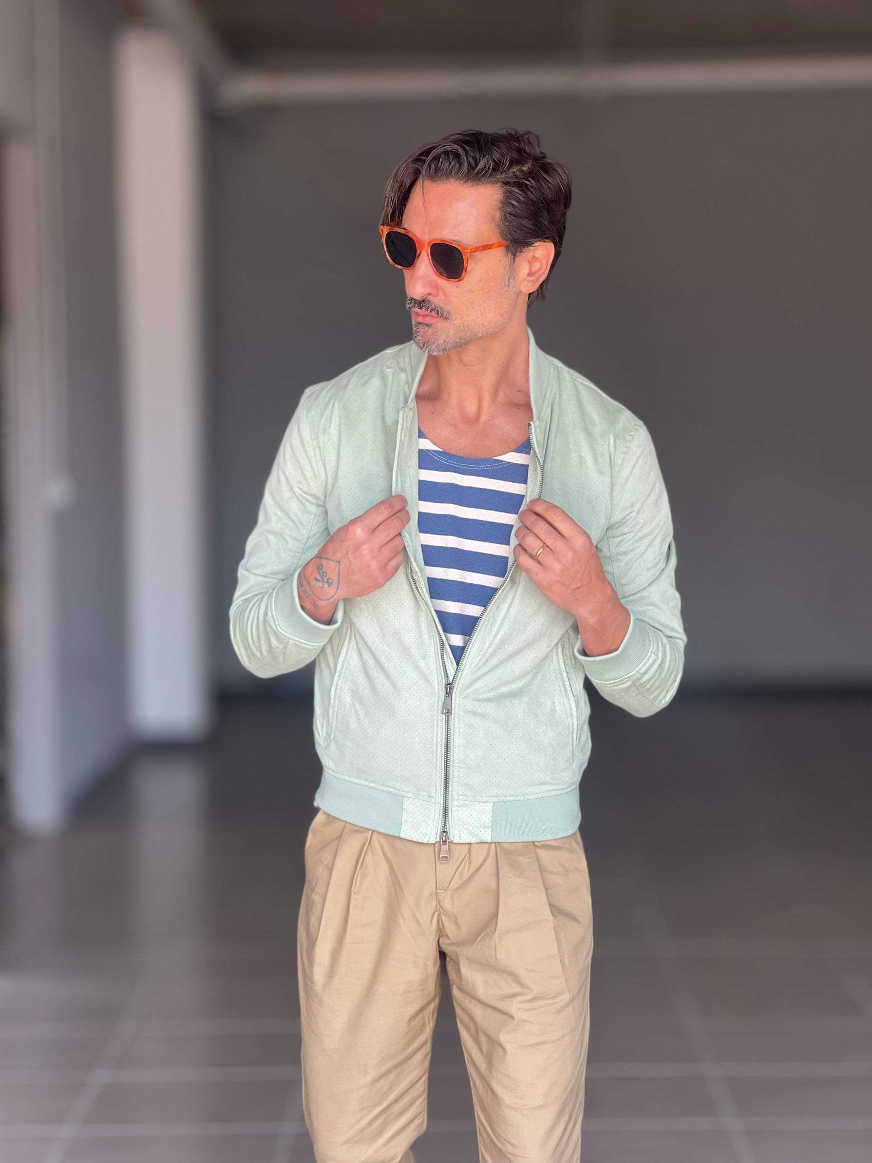 ECO-LEATHER BIKER WITH BLACK ON BLACK STUD