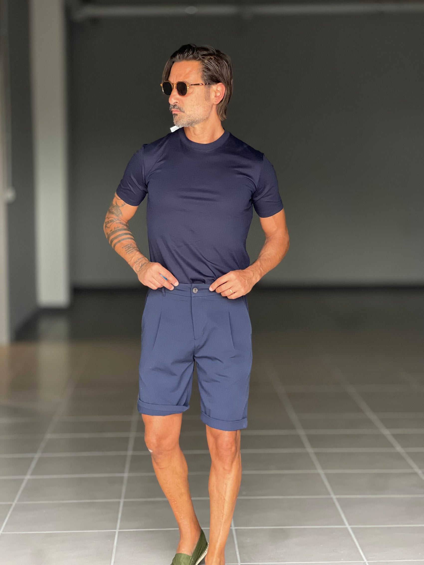 BERMUDA BLU  PINCES COTONE 553