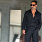 GIUBBINO CAMICIA NERO CROP 510 (abbinabile al pantalone baloon 510 )