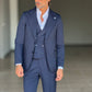ABITO BLU  MONOPETTO  3 PEZZI  TRAMATO GILET PETRO'