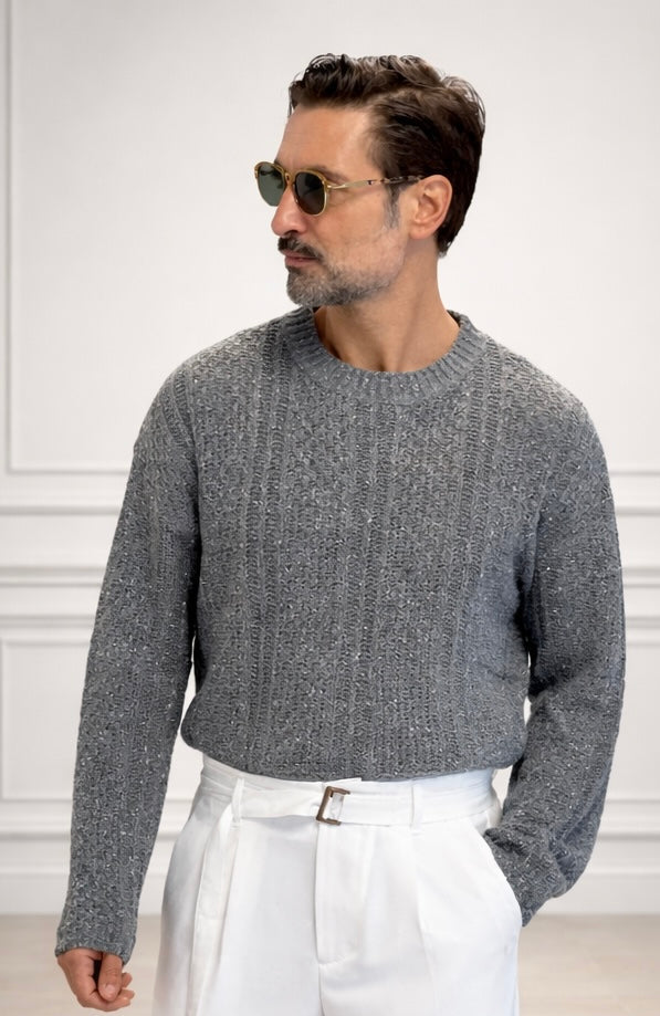 MAGLIA GRIGIA MELANGE  VISCOSA E MISTI