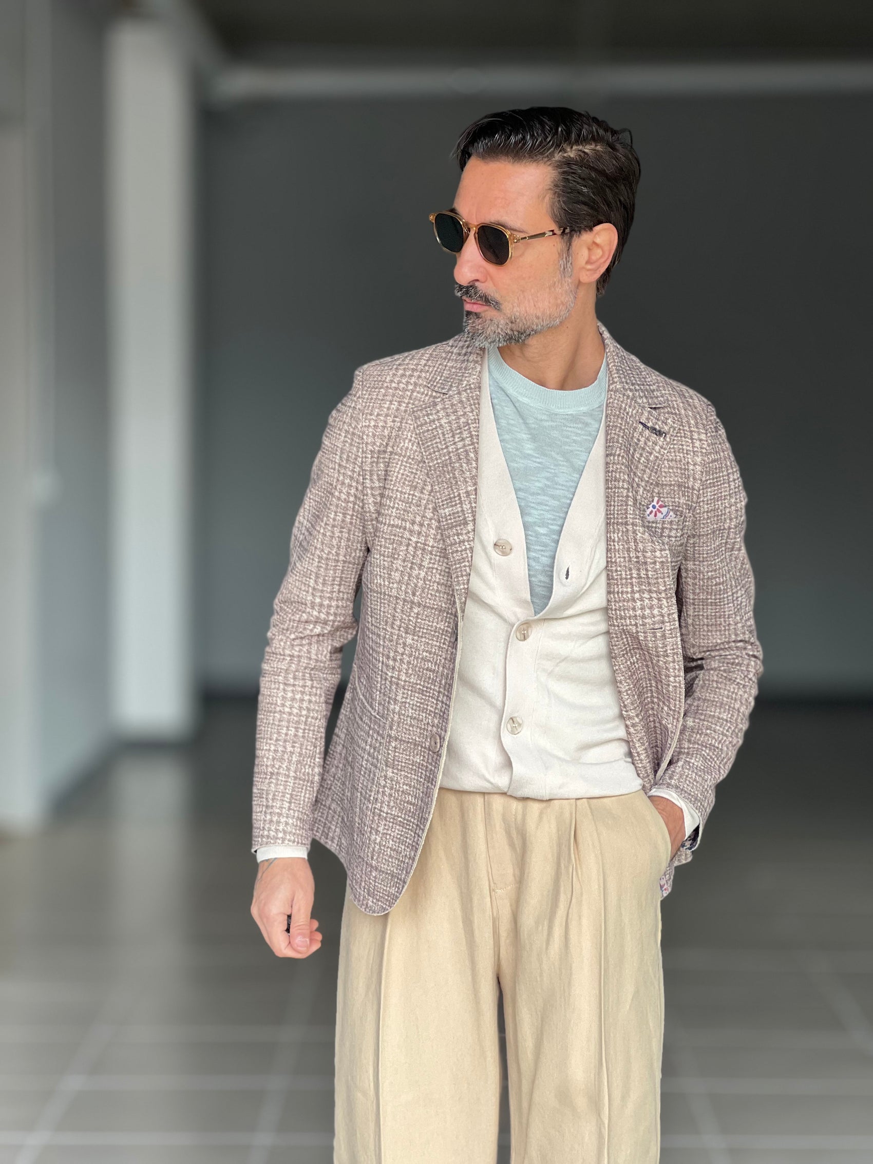 GIACCA KOON GALLES BEIGE E MORO