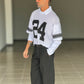 WHITE VISCOSE TROUSERS WITH REGULAR BOTTOM
