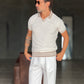 BLUE THREAD COTTON CREW NECK SWEATER