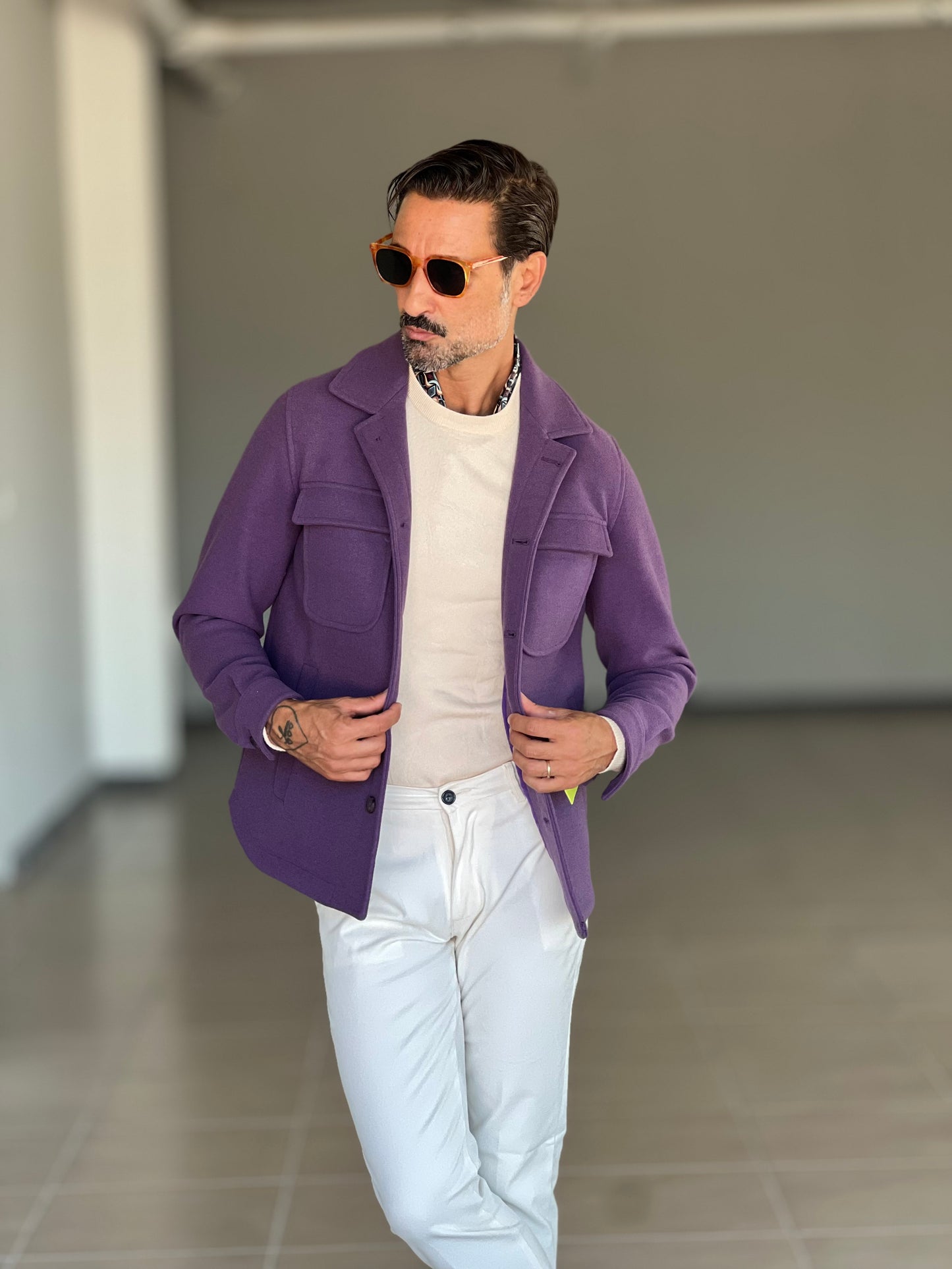 FILL JACKET PANNO MELANZANA