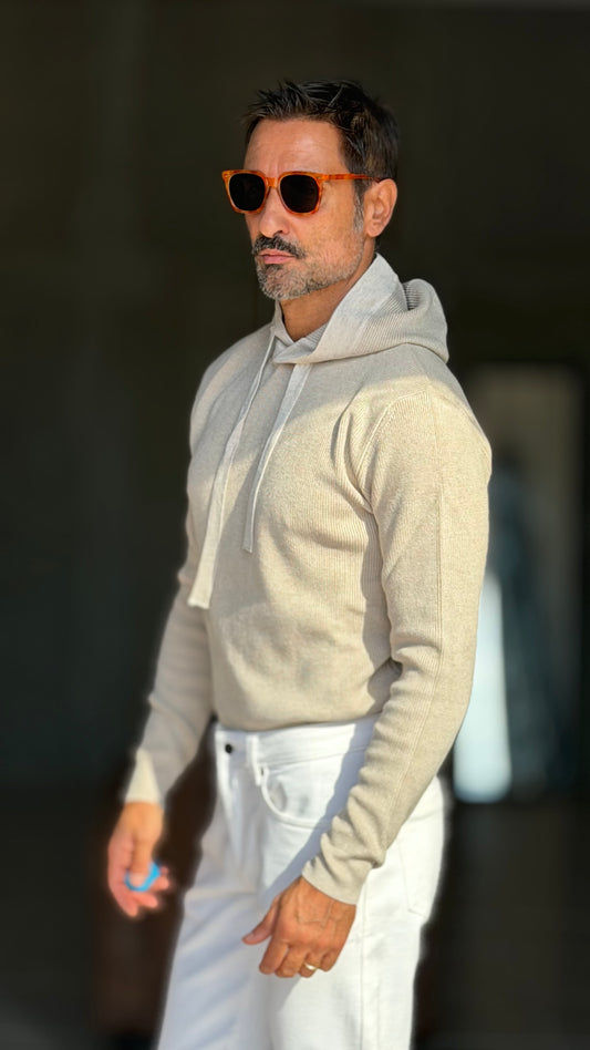 MAGLIA BEIGE HAMAKI-HO TAGLIO FELPA VISCOSA E MISTI