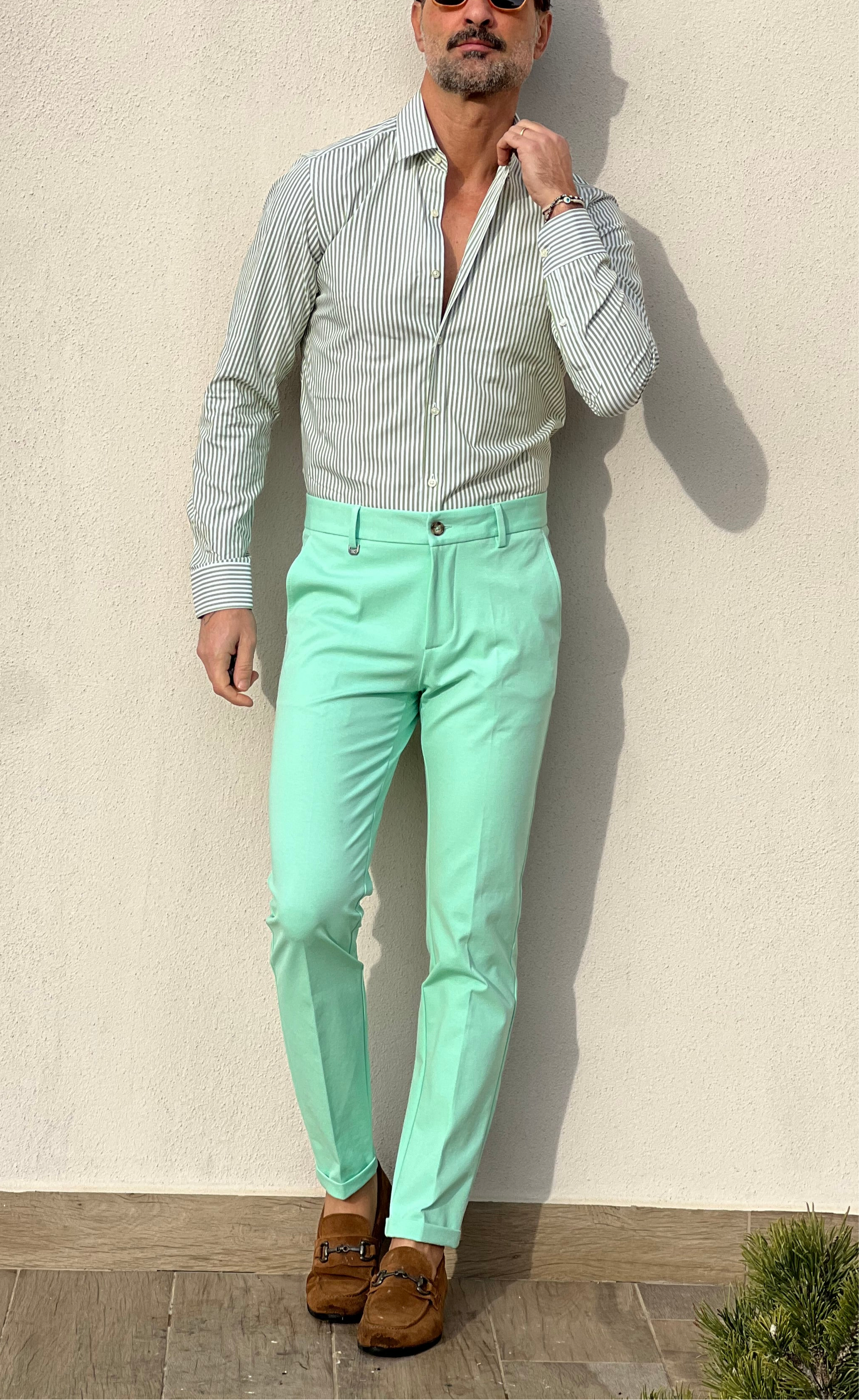 PANTALONE XAGON VERDE ACQUA PUNTOMILANO