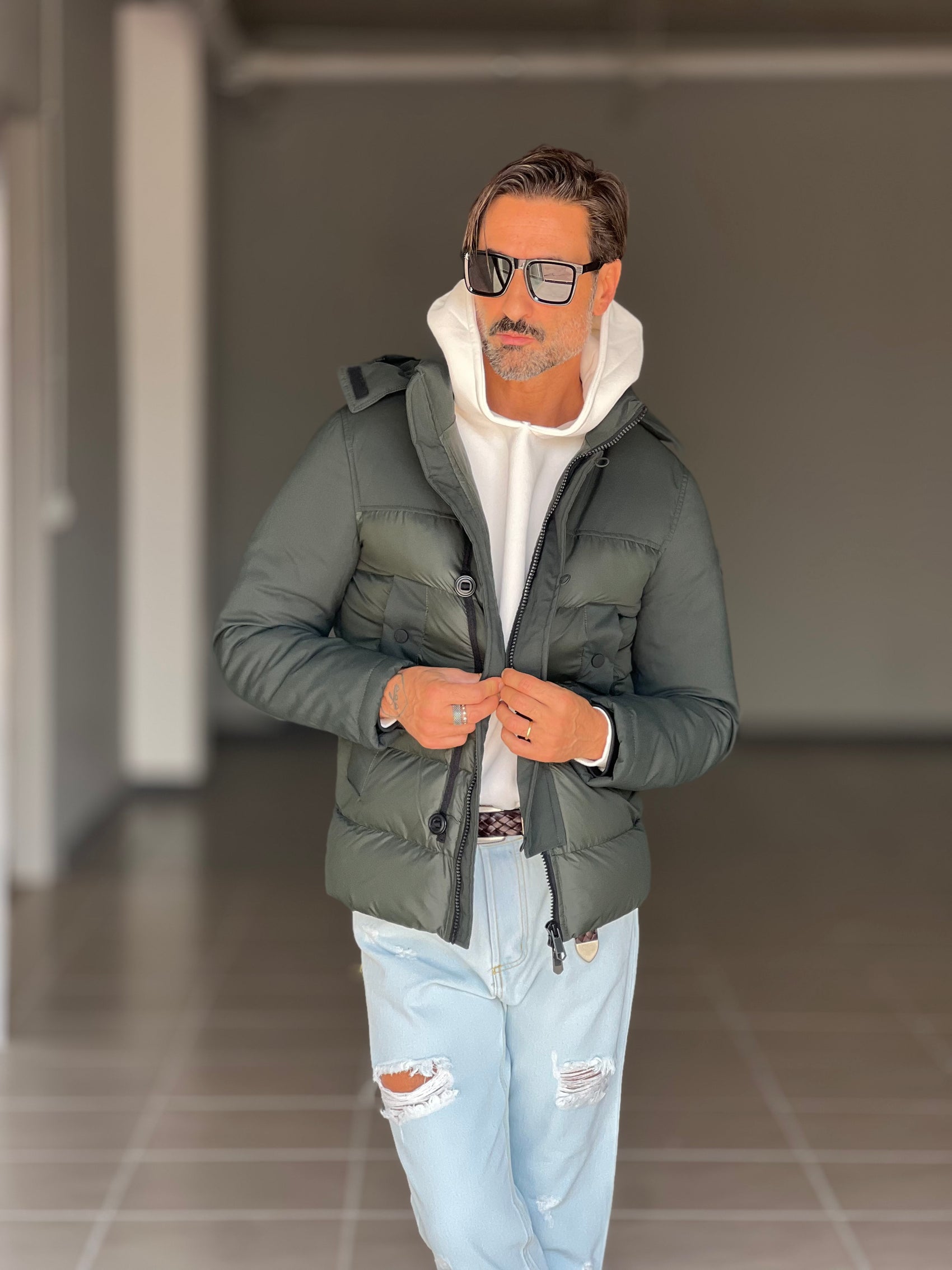 PIUMINO VERDE  TECNCO E TESSUTO DOPPIO CURSORE HAPPER