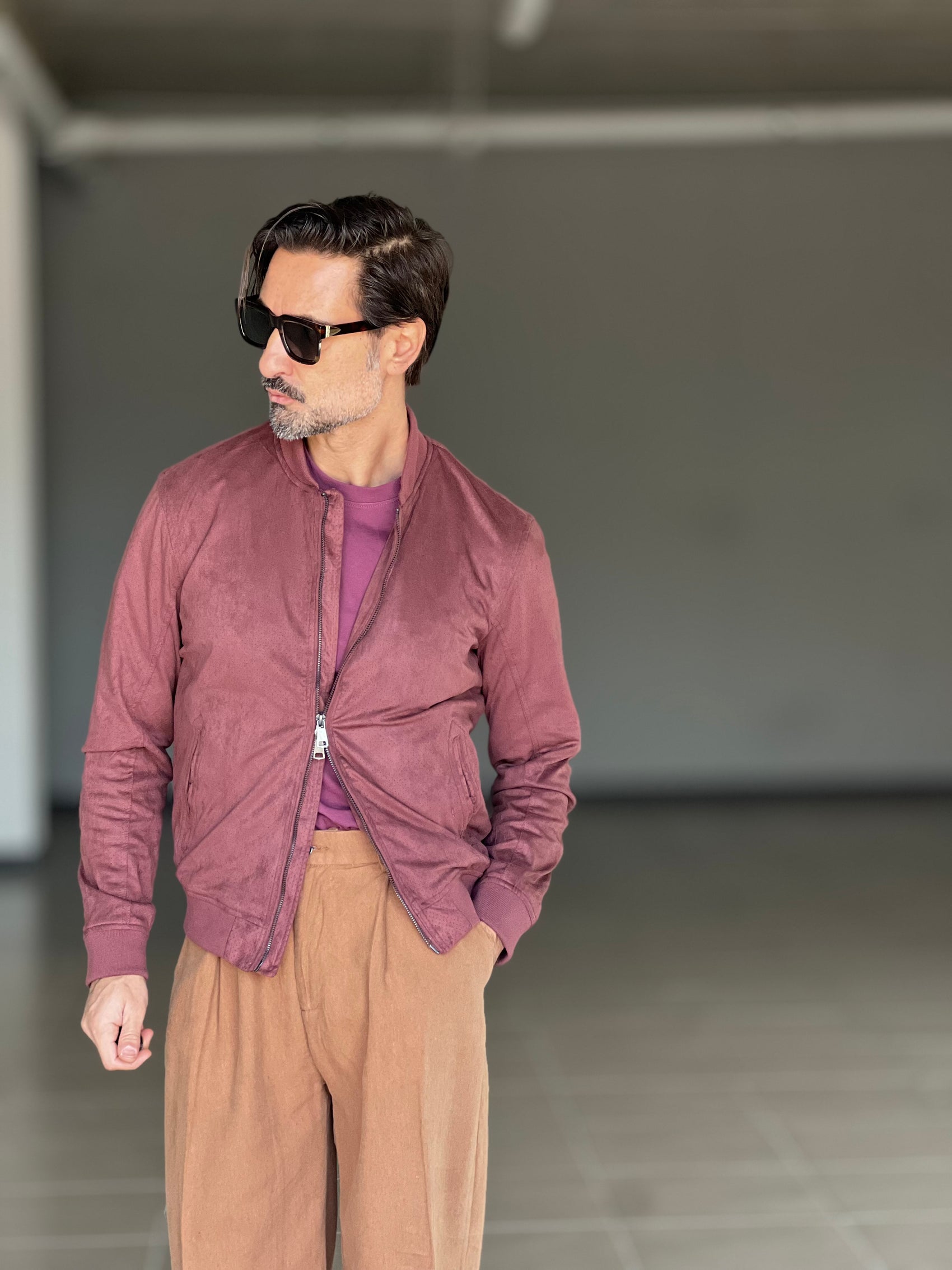 ECO-LEATHER BIKER WITH BLACK ON BLACK STUD