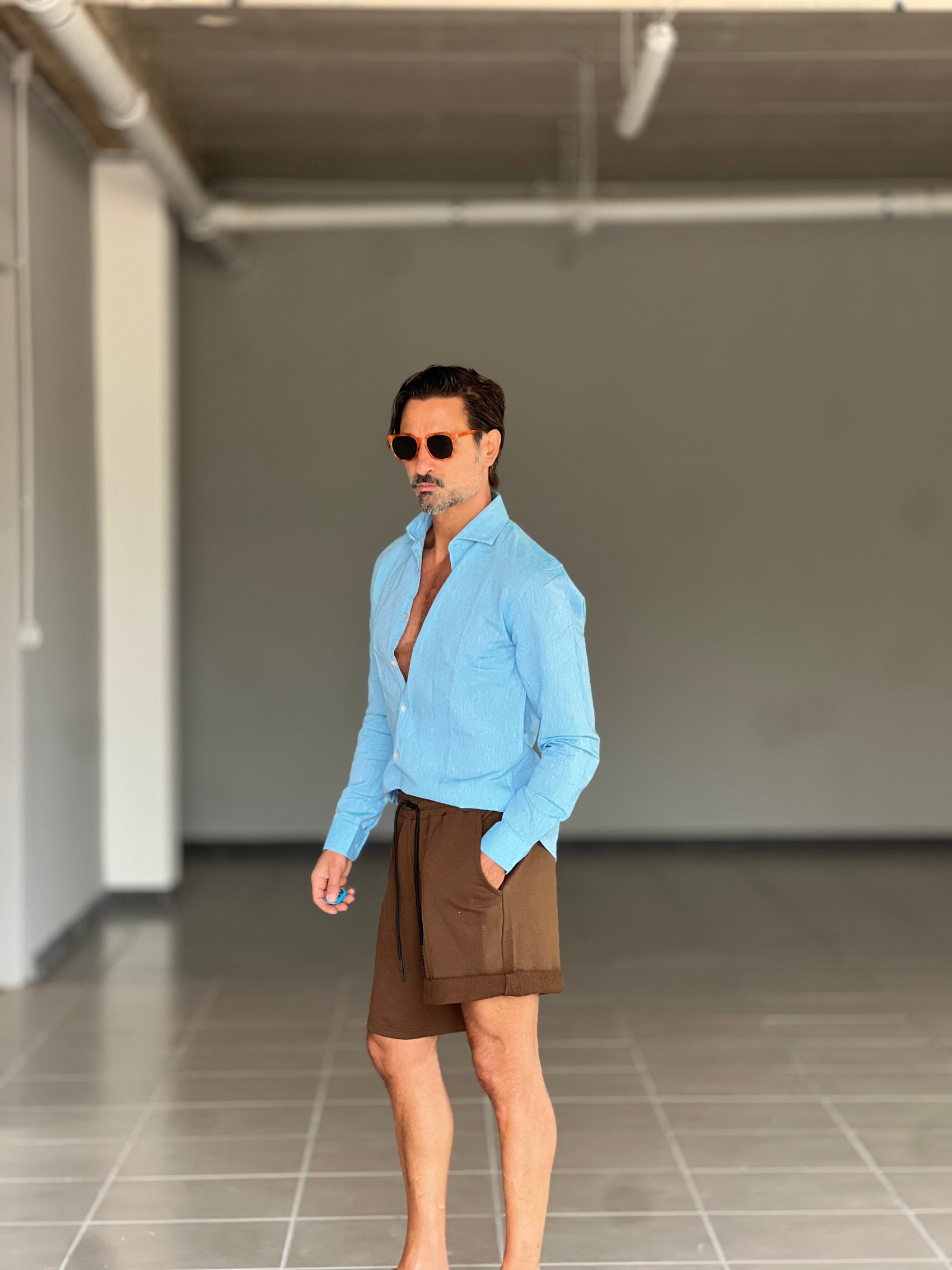 BERMUDA FELPA MORO  COMFORT FIT