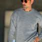 PULLOVER GRIGIO CHIARO  OVERFIT TESSUTO  MISTO EFFETTO SHETTLAND