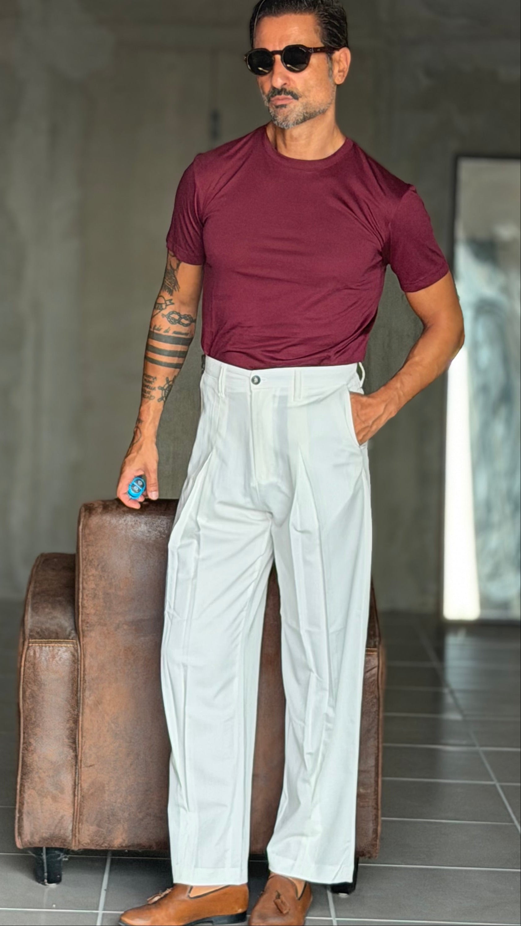 PANTALONE PANNA  DOPPIAPINCES IN DONDO