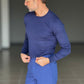 MAGLIA  GIRO BLU  FILO COTONE RASATO