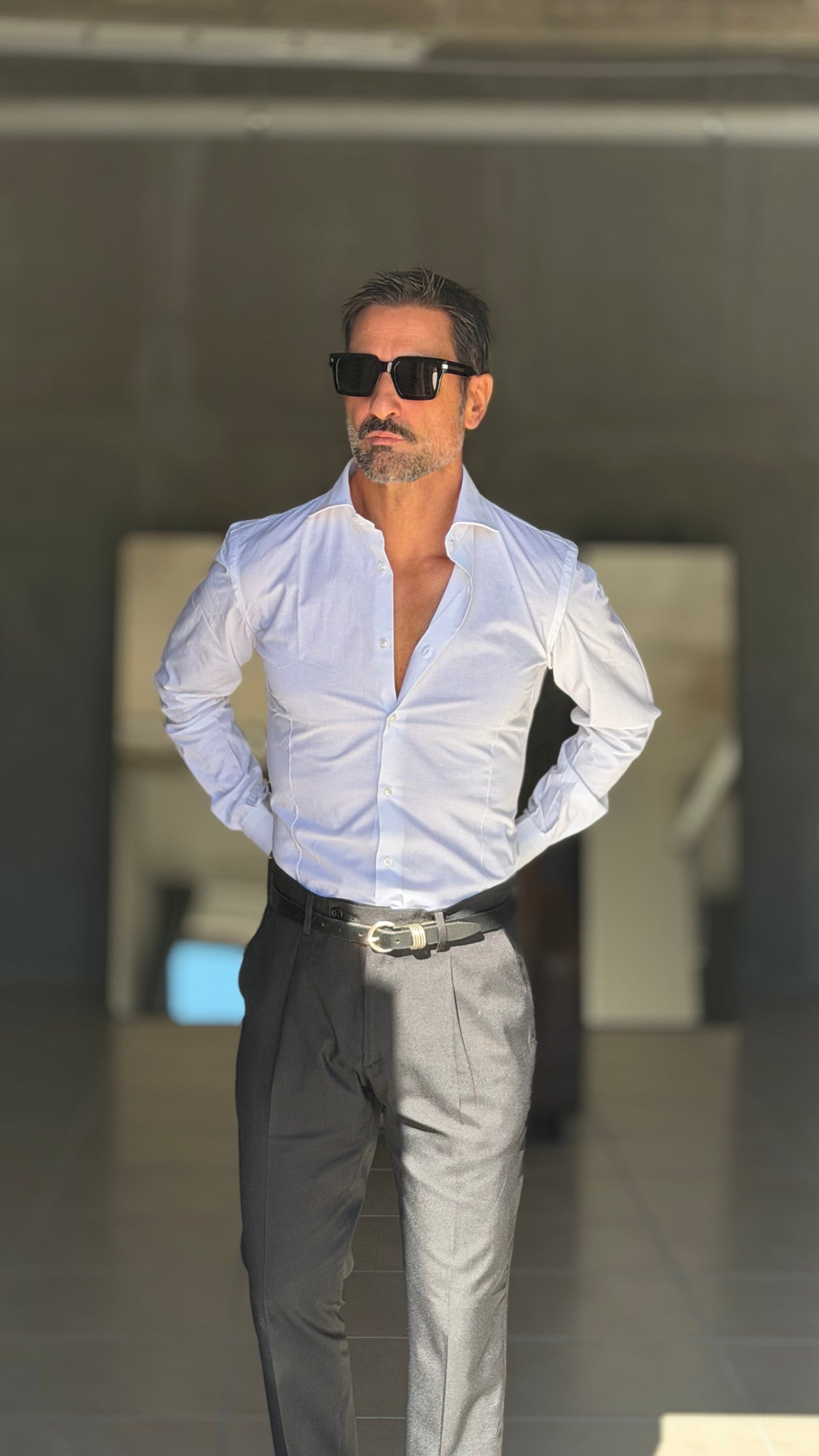 CAMICIA BIANCA  STRETCH POPELINE DI COTONE SLIMFIT