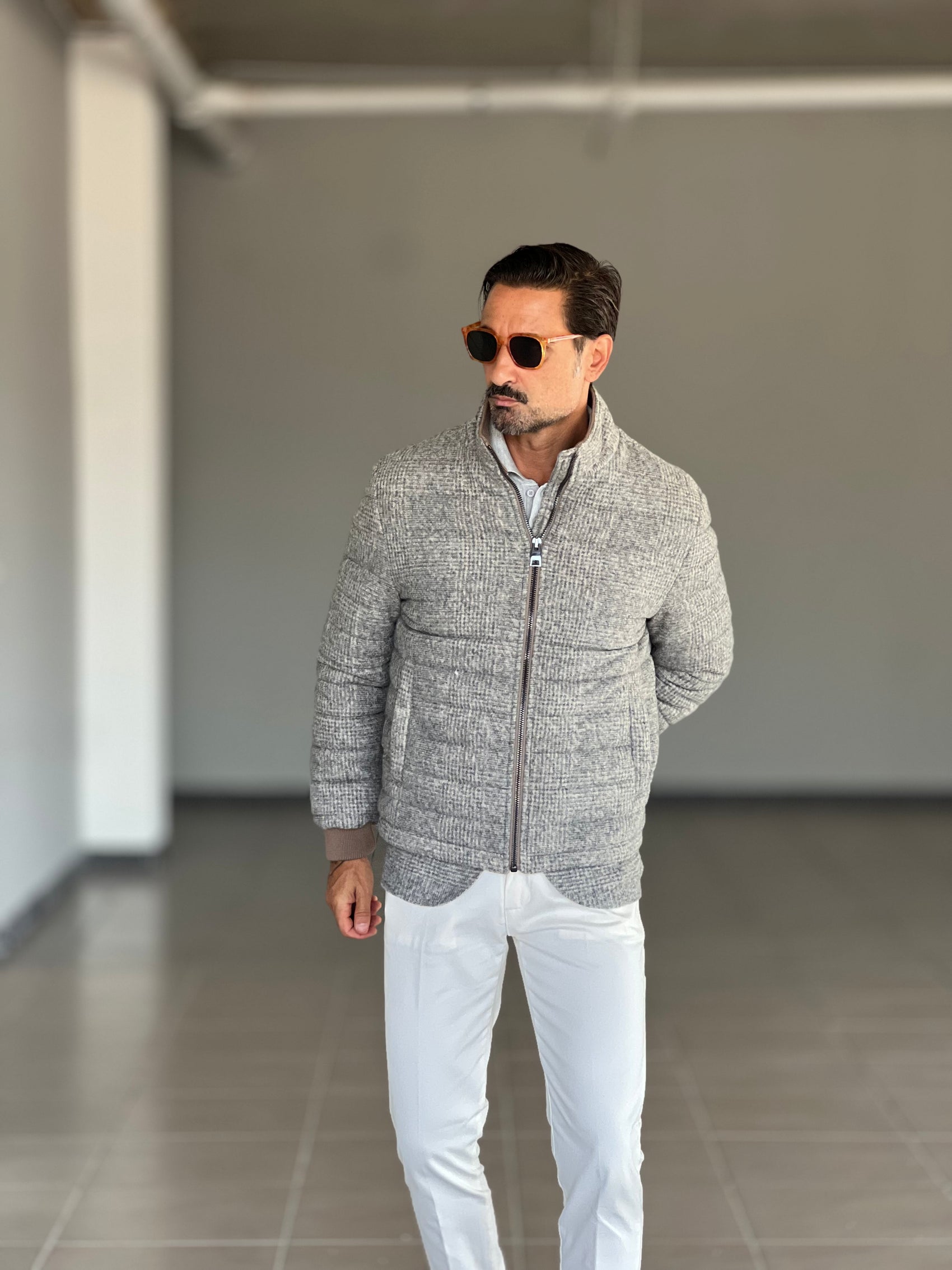 PIUMINO TARTAN GRIGIO LANA E MISTI PANNO XAGON