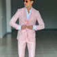 ABITO ROSA   MONOPETTO  3 PEZZI GILET